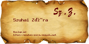 Szuhai Zóra névjegykártya